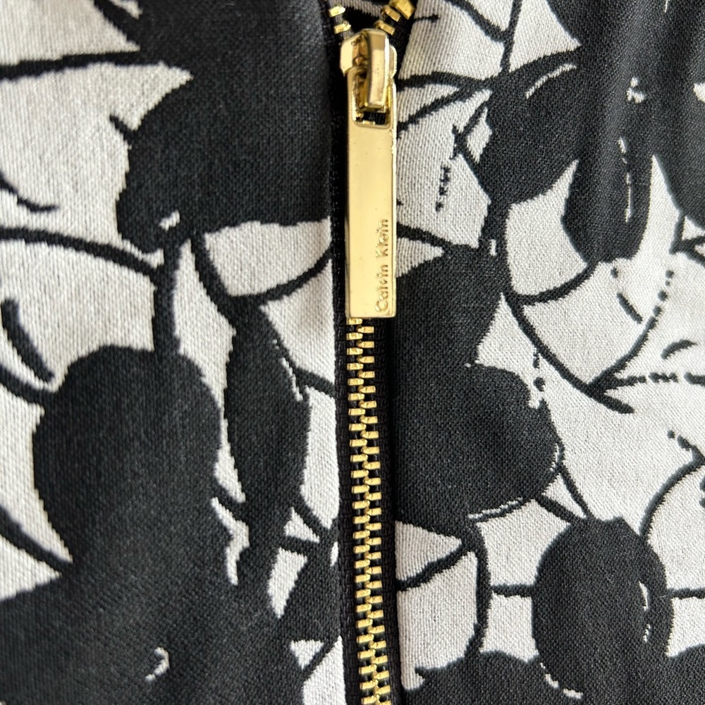 Calvin Klein Black and White Sheath Midi Dress - Picture 3 of 7
